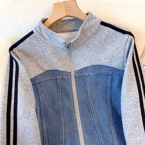 WOMENS PATCHWORK DENIM PANTS SET - Picture 3 of 7